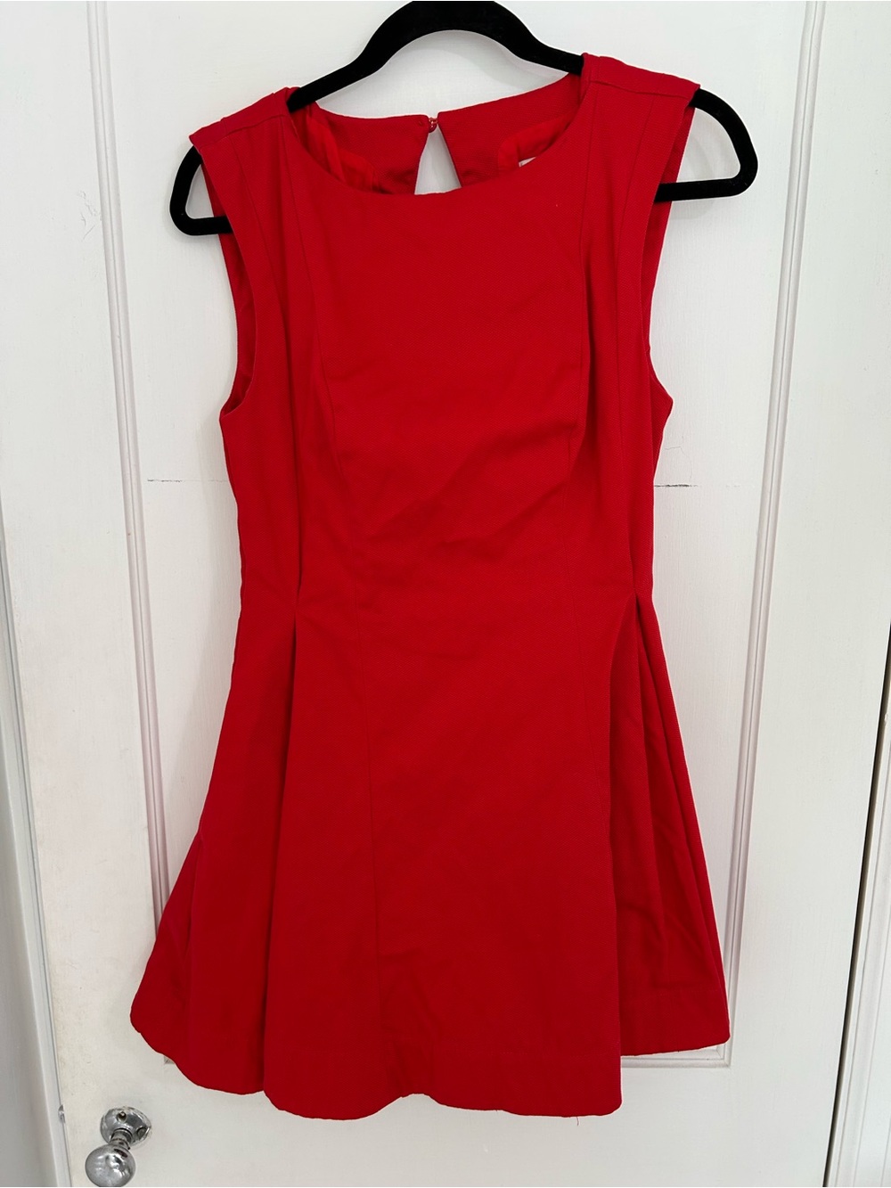 Maeve Red Denim Classic Fit & Flare Dress Size 6